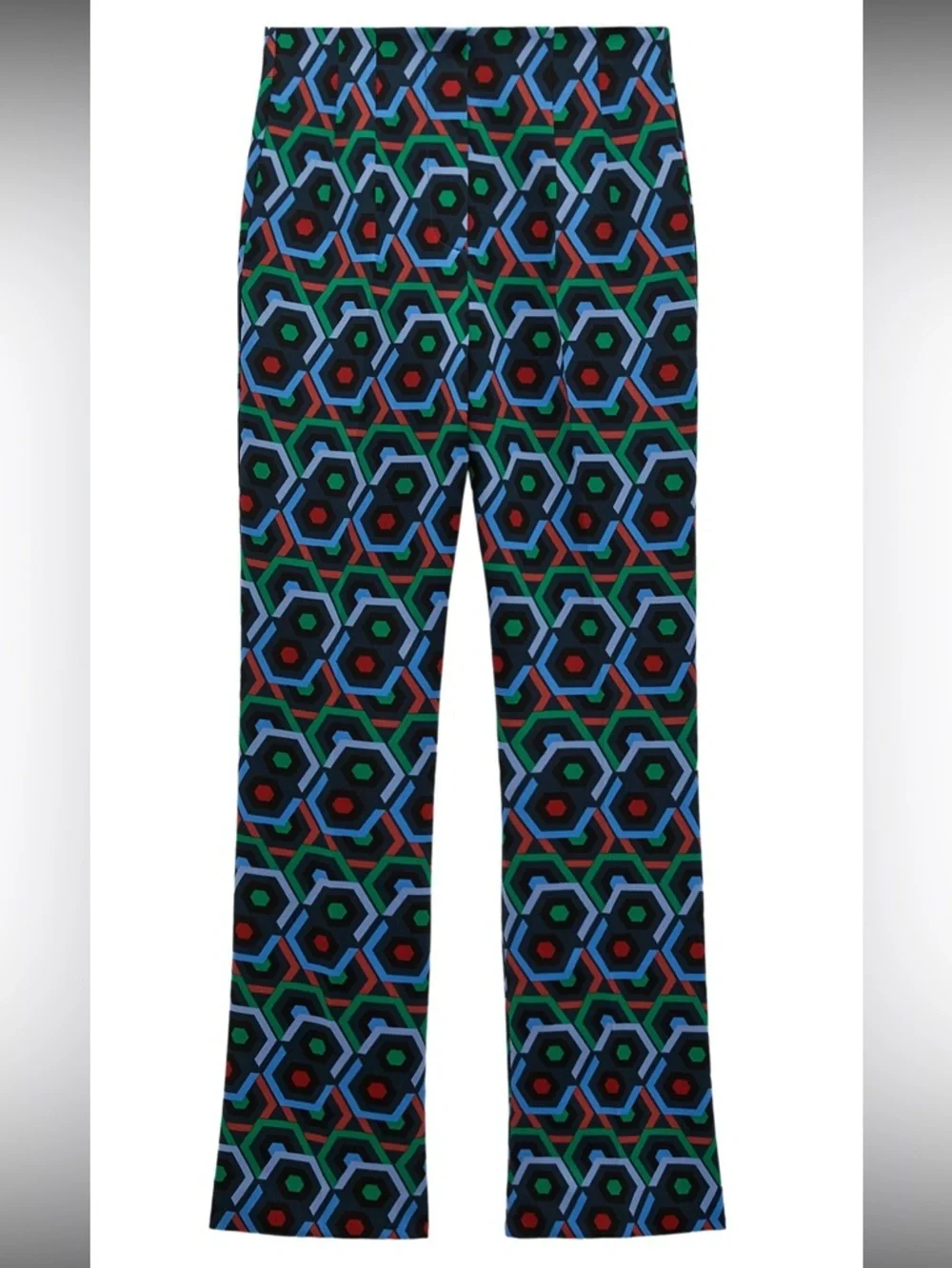 Zara geometric print flare pants Size S NWT - Picture 1 of 4